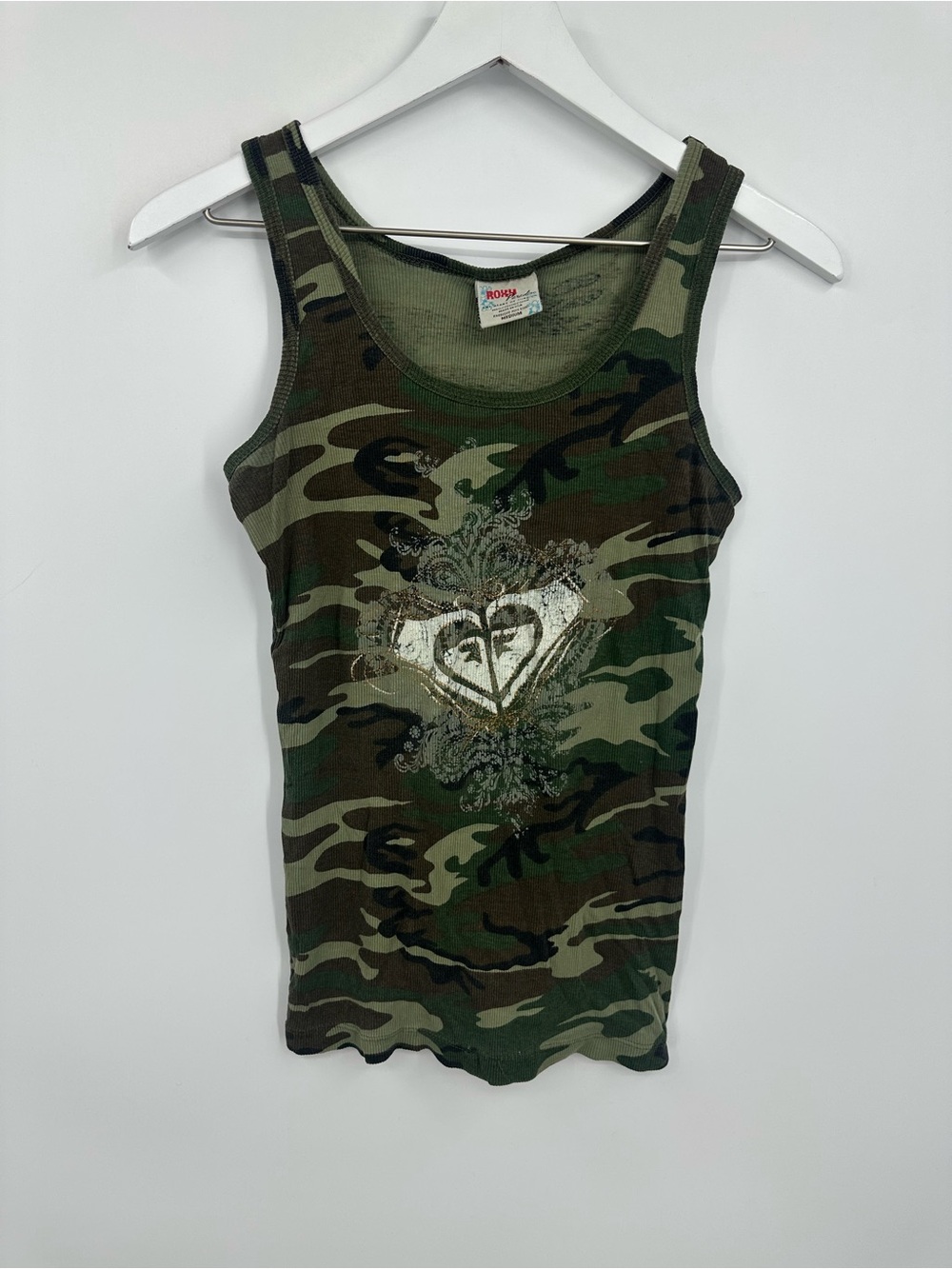 Roxy Paradise Vintage Y2K Camouflage Tank Top Size Medium Streetwear Grunge - Picture 8 of 8